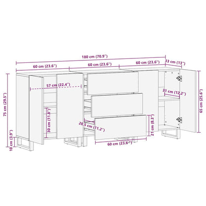Badkamermeubelset met lade met plank met opslag met de deur 3 pcs Bruin Large