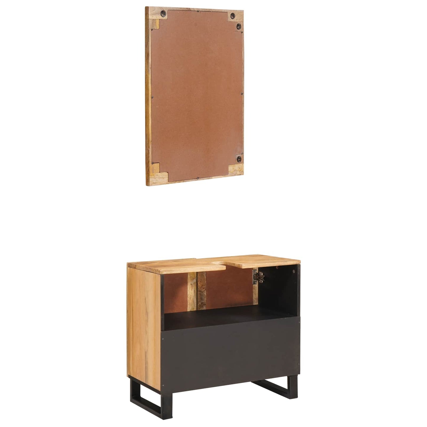Badkamer Sets Met Opslag Met De Deur Naturel Massief Mango Hout