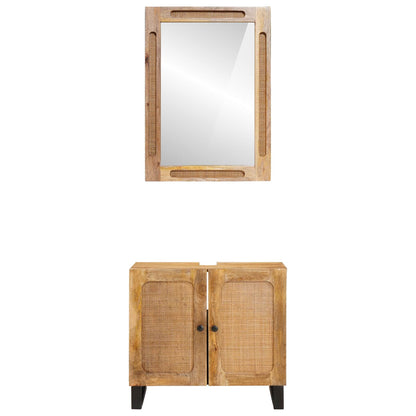 Badkamer Sets Met Opslag Met De Deur Naturel Massief Mango Hout