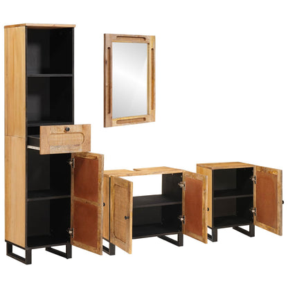 Badkamer Sets Met Lade Met Plank Naturel Massief Mango Hout