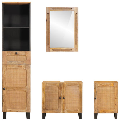 Badkamer Sets Met Lade Met Plank Naturel Massief Mango Hout
