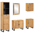 Badkamer Sets met lade met plank Naturel Massief Mango Hout