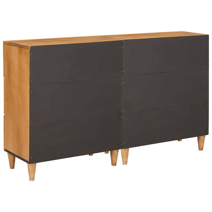 Dressoir 2 st 120 x 33,5 x 75 cm massief mangohout Bruin