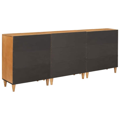 Dressoir 3 st 180 x 33,5 x 75 cm massief mangohout Bruin