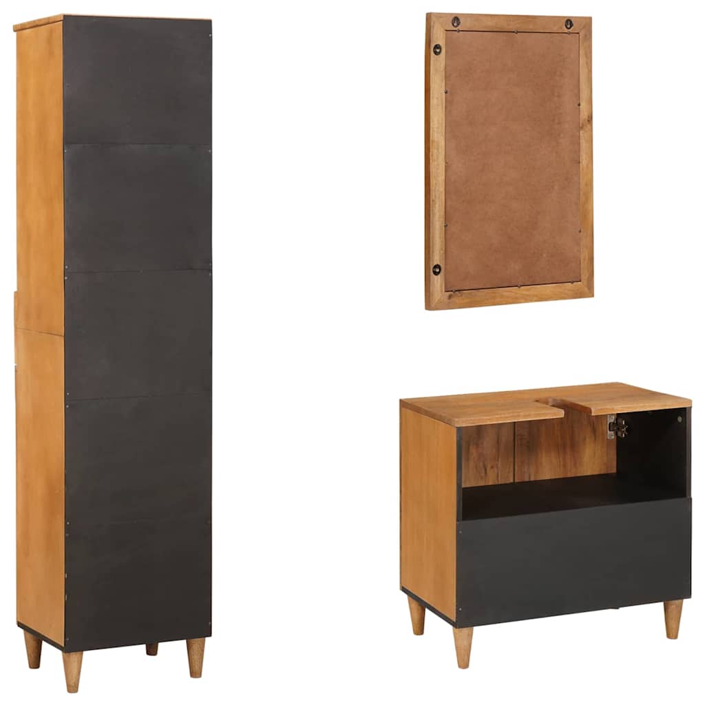 Badkamermeubelset met lade 3 pcs Bruin 38 x 33 x 160 cm