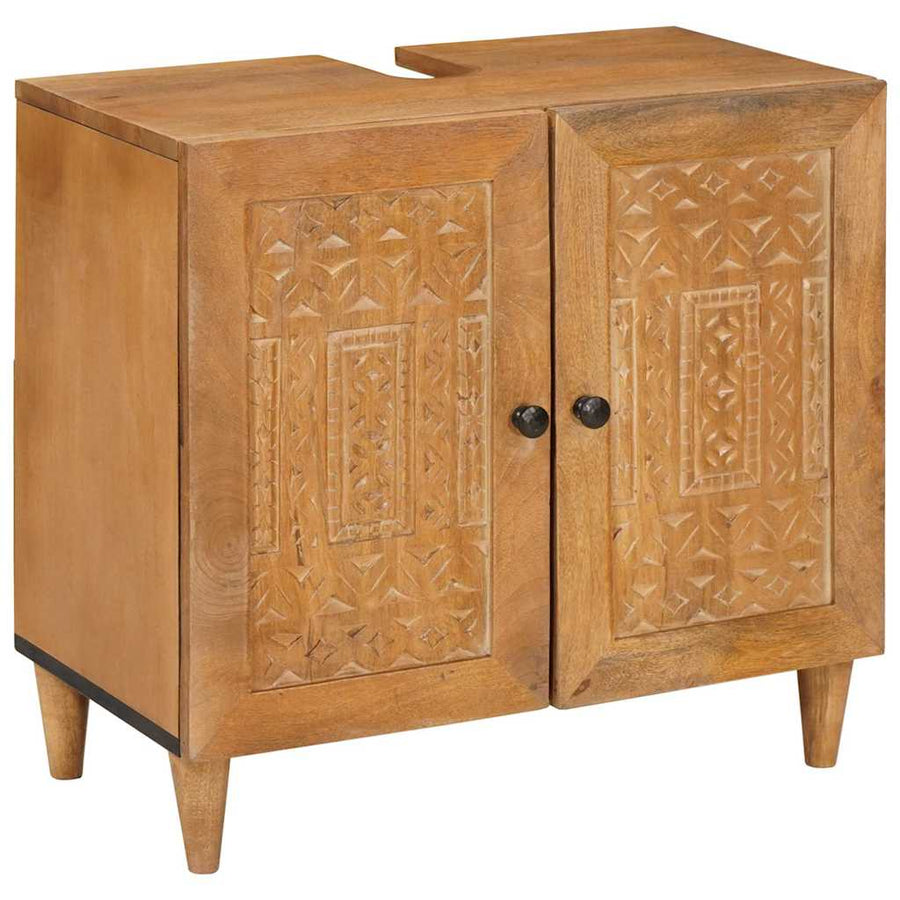 Badkamermeubelset met lade met plank 5 pcs Bruin Bewerkt hout