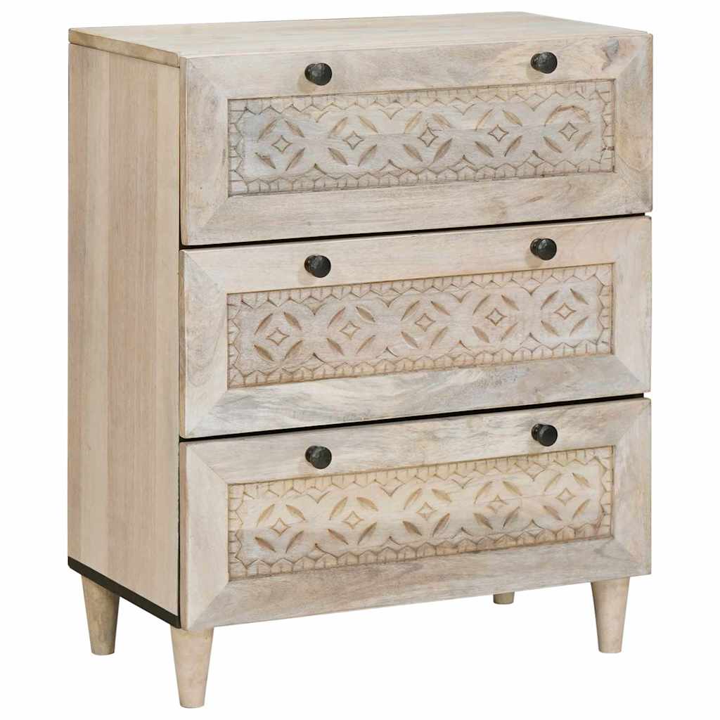 Dressoir 2 pcs Wit 60 x 33 x 75 cm massief mangohout