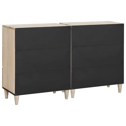 Dressoir 2 pcs Wit 60 x 33 x 75 cm massief mangohout