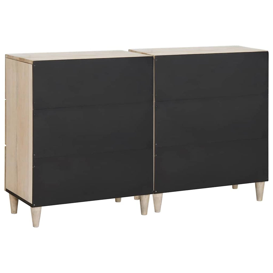 Dressoir 2 pcs Wit 60 x 33 x 75 cm massief mangohout