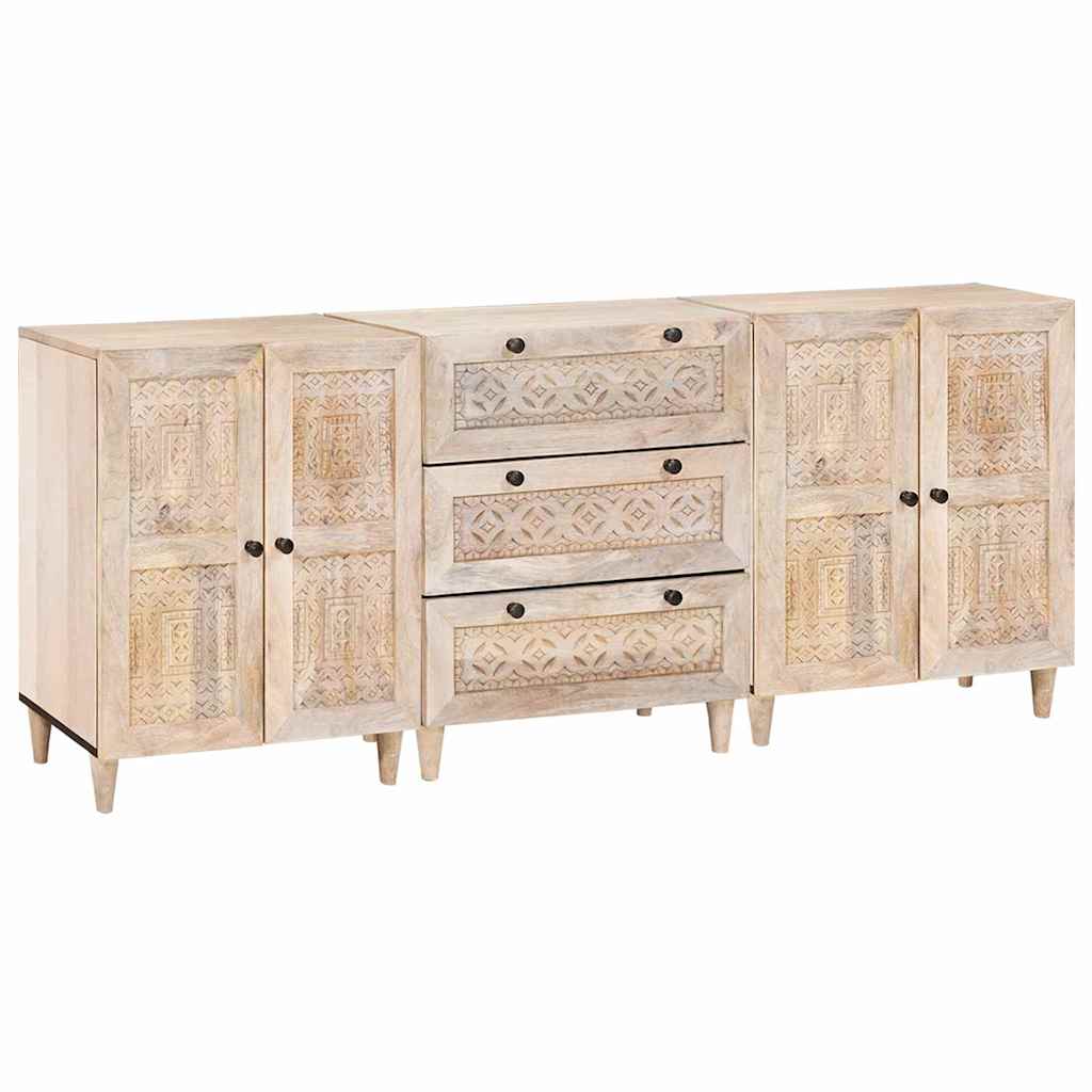 Dressoir 3 Pcs 60 X 33 X 75 Cm Massief Mangohout
