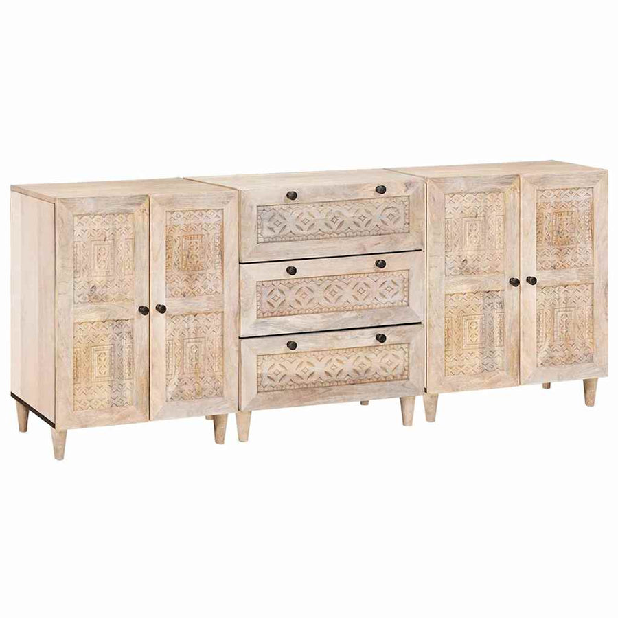Dressoir 3 Pcs 60 X 33 X 75 Cm Massief Mangohout