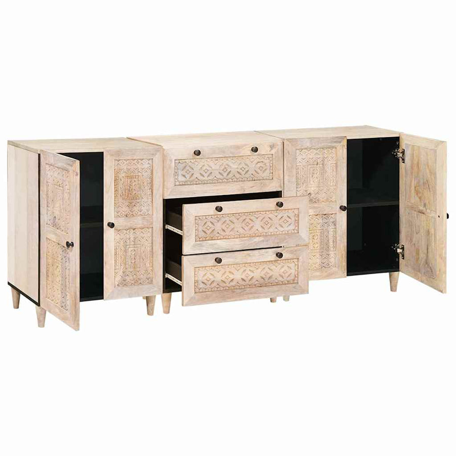 Dressoir 3 Pcs 60 X 33 X 75 Cm Massief Mangohout