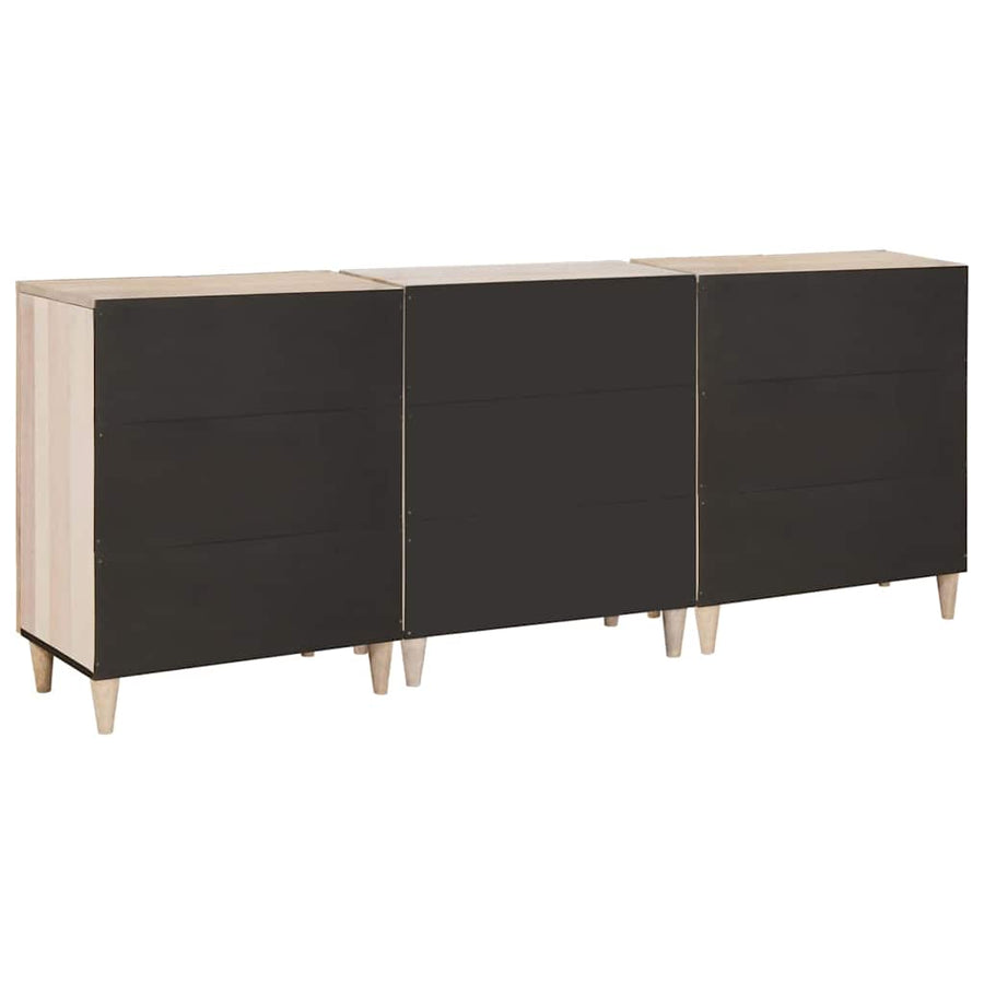 Dressoir 3 Pcs 60 X 33 X 75 Cm Massief Mangohout