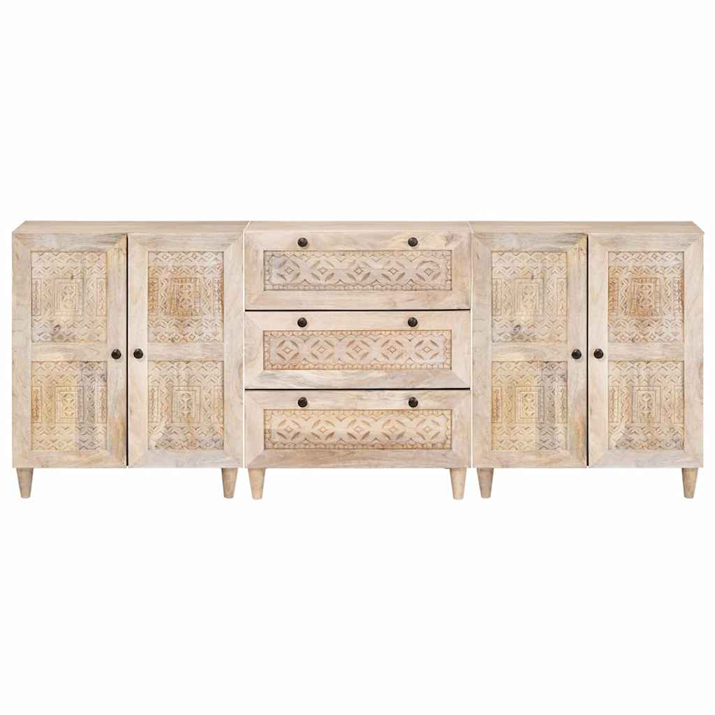 Dressoir 3 Pcs 60 X 33 X 75 Cm Massief Mangohout