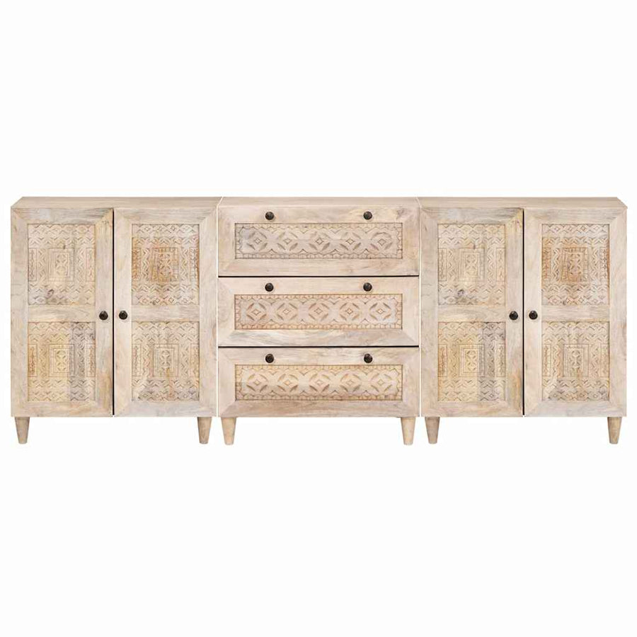 Dressoir 3 Pcs 60 X 33 X 75 Cm Massief Mangohout
