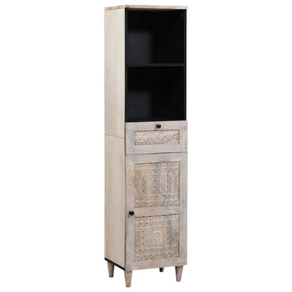 Badkamermeubelset met lade 3 pcs Wit massief mangohout
