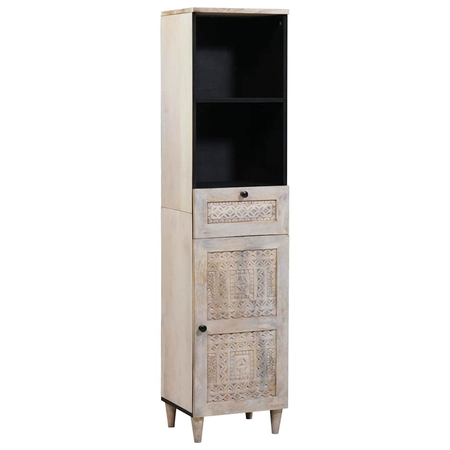 Badkamermeubelset met lade 3 pcs Wit massief mangohout