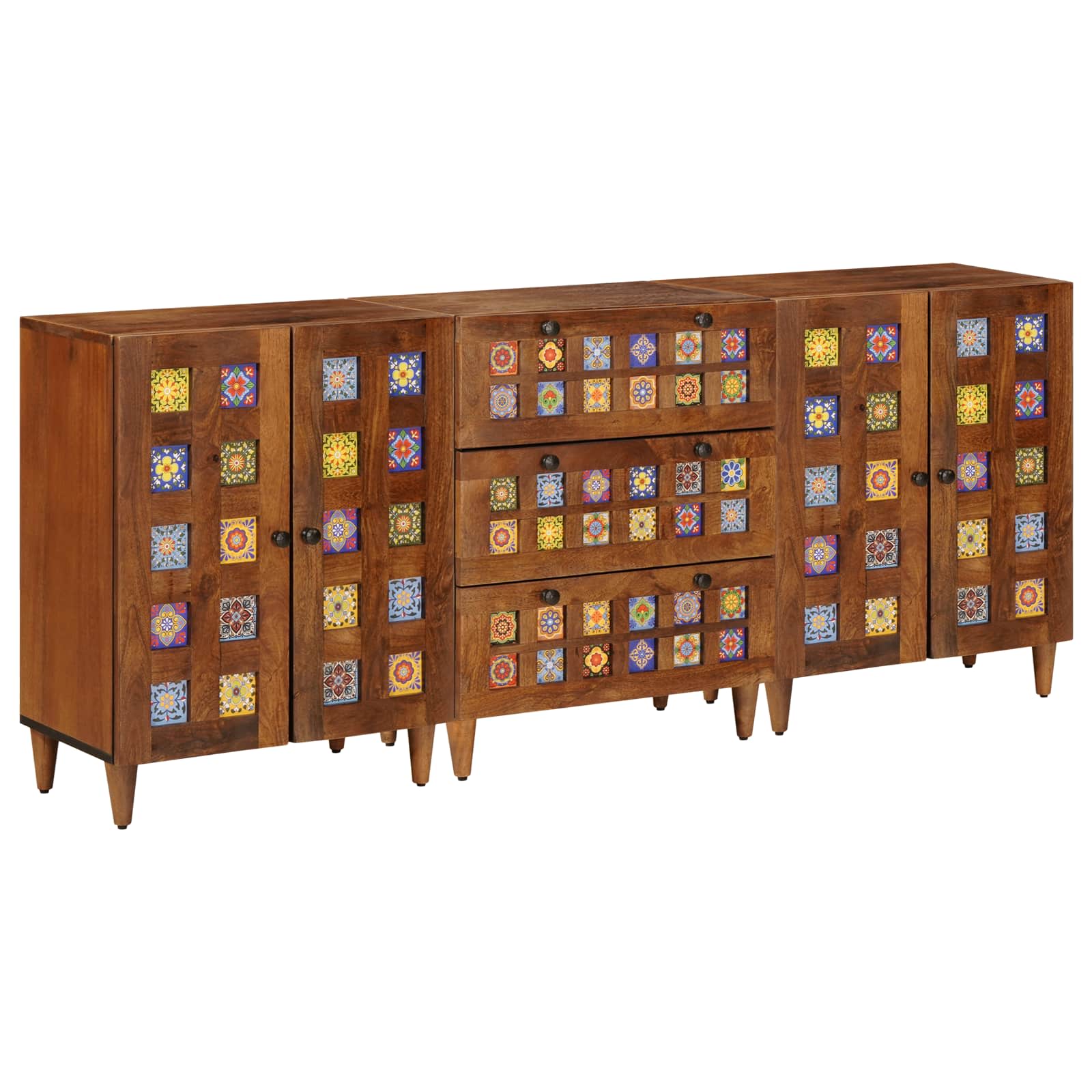 Dressoir 3 Pcs Massief Mango Hout