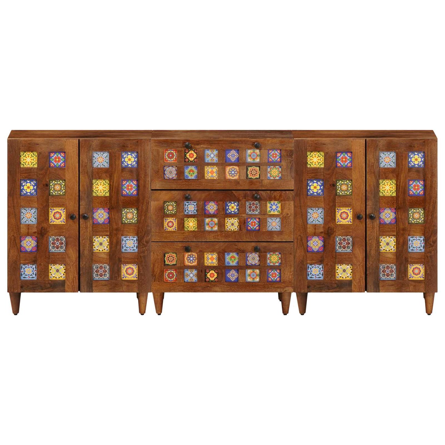 Dressoir 3 Pcs Massief Mango Hout