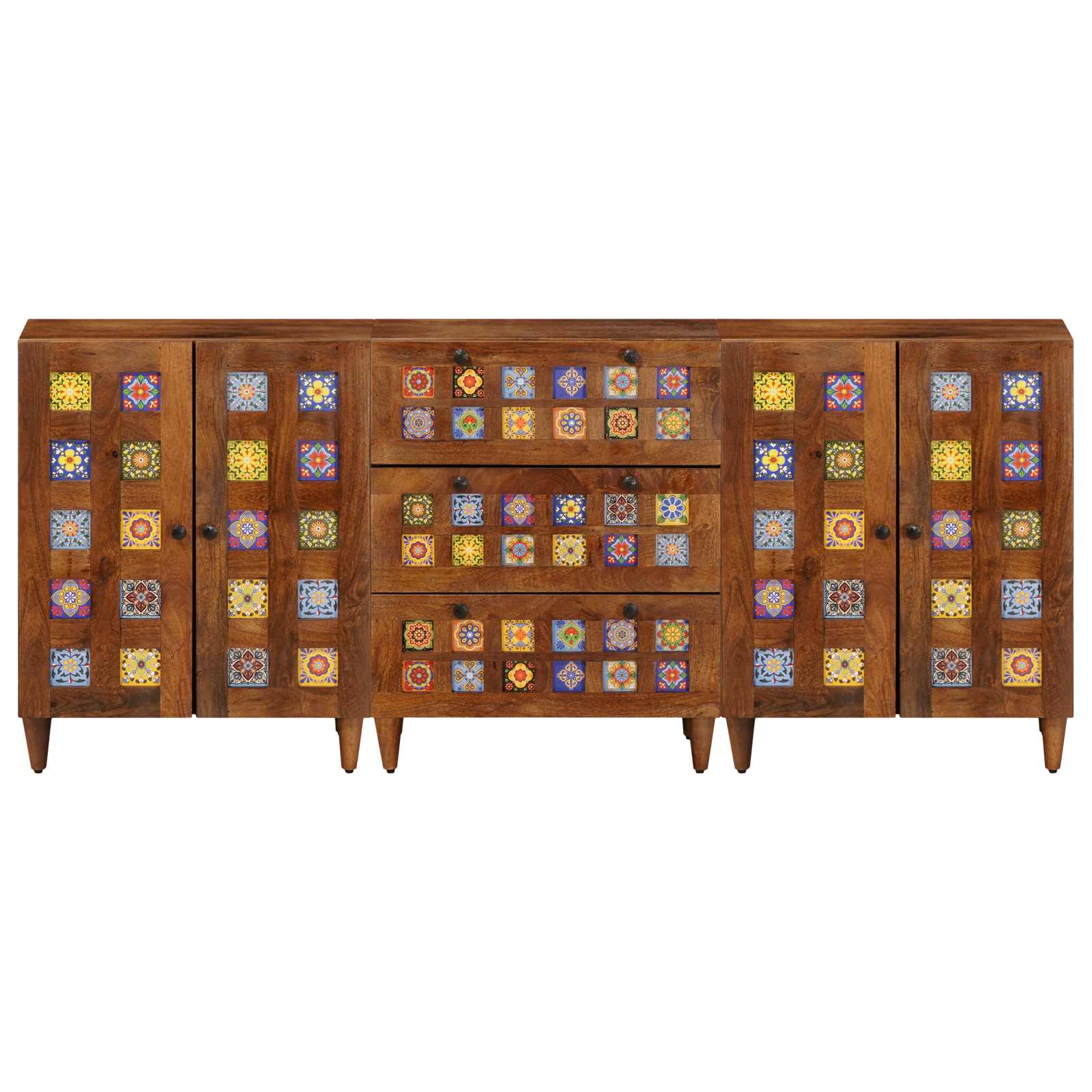 Dressoir 3 Pcs Massief Mango Hout