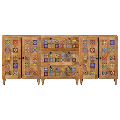 Dressoir 3 pcs Naturel 60 x 33,5 x 75 cm Massief Mango Hout