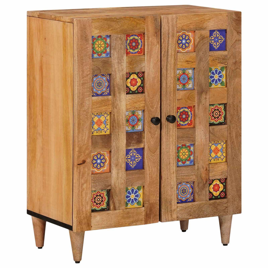 Badkamermeubelset met opslag 2 pcs Naturel Massief Mango Hout