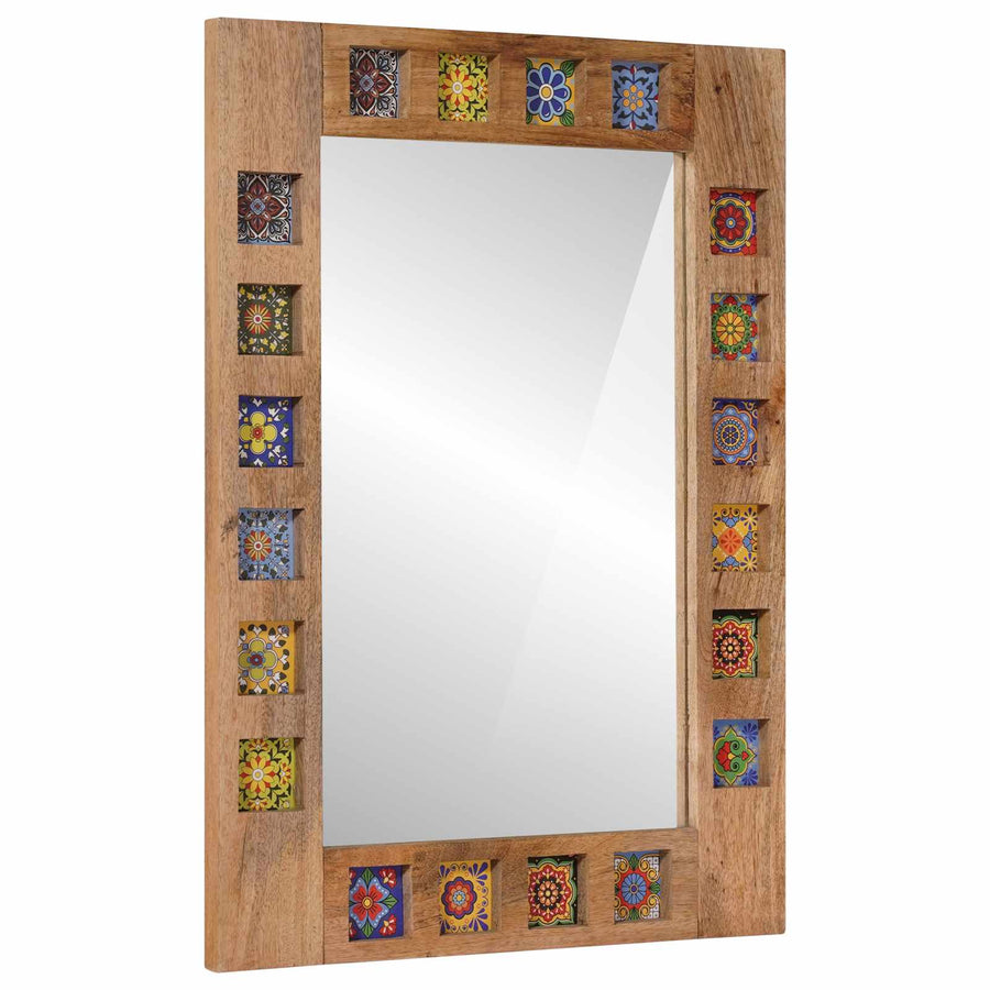 Badkamermeubelset met opslag 2 pcs Naturel Massief Mango Hout