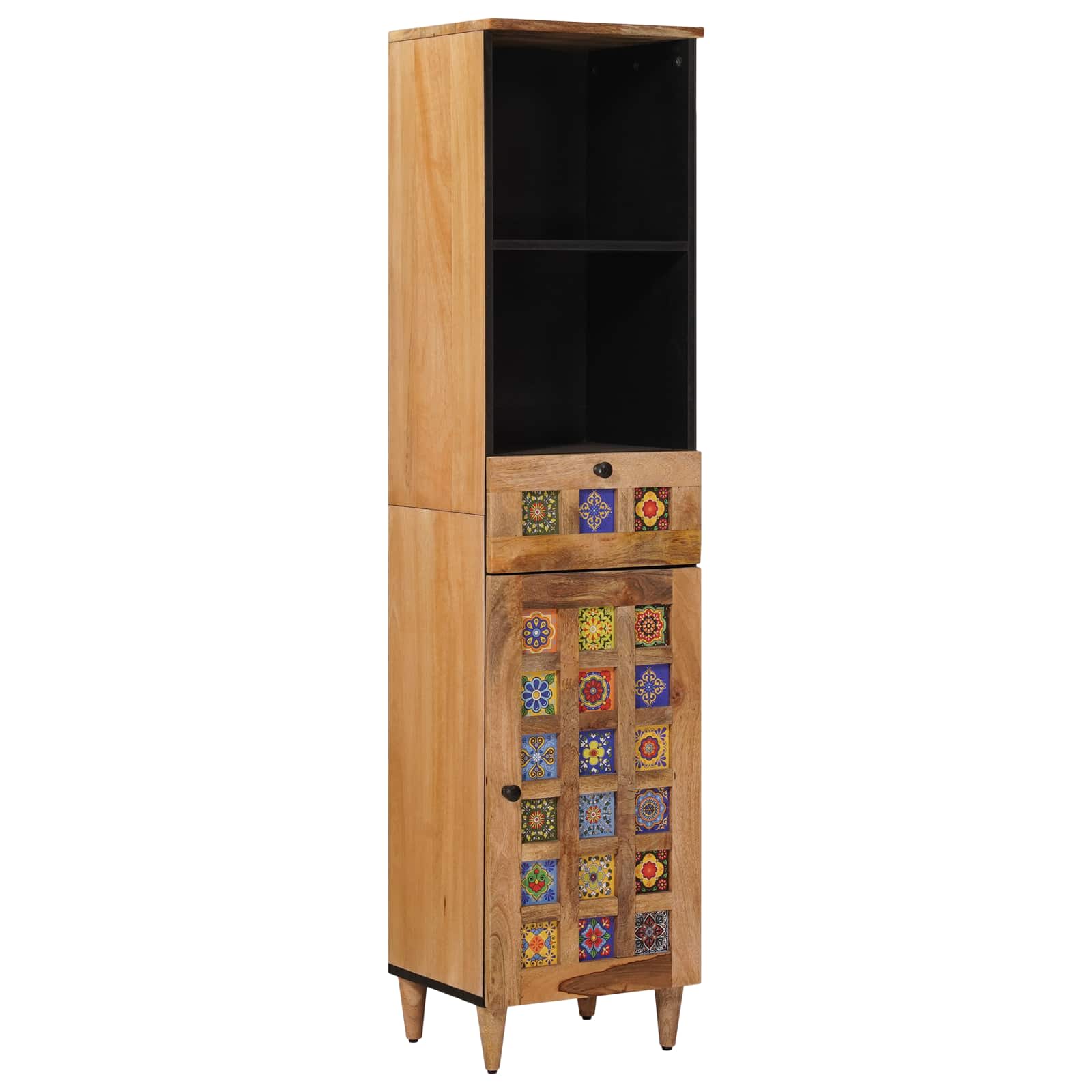 Badkamermeubelset met lade 4 pcs Naturel Massief Mango Hout