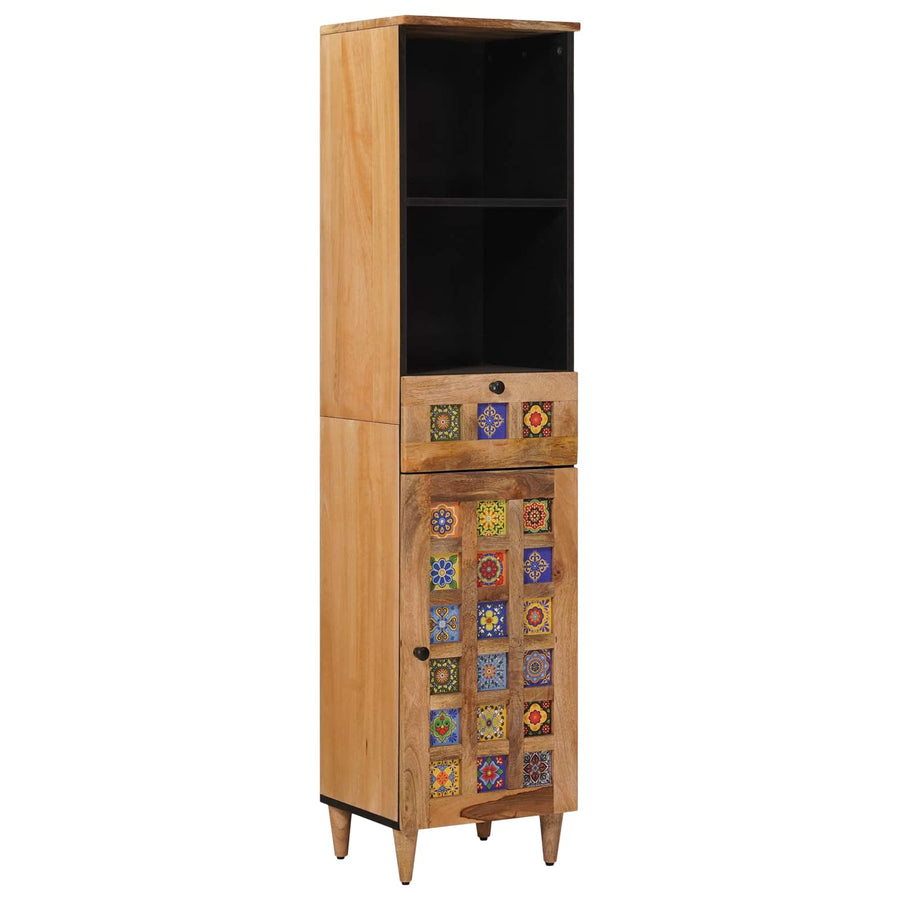 Badkamermeubelset met lade 5 pcs Naturel Massief Mango Hout