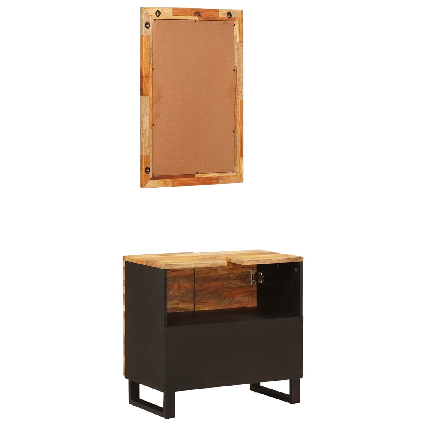 Badkamer Sets Met Opslag Met De Deur Naturel Massief Mango Hout