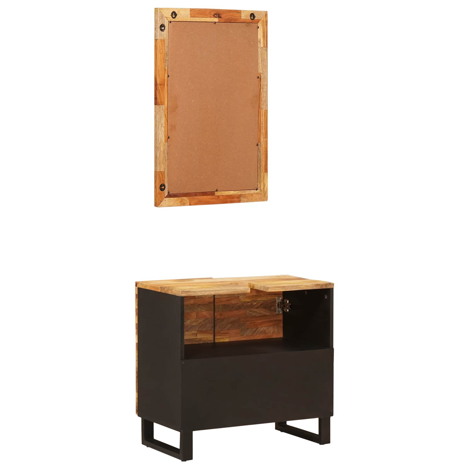Badkamer Sets Met Opslag Met De Deur Naturel Massief Mango Hout