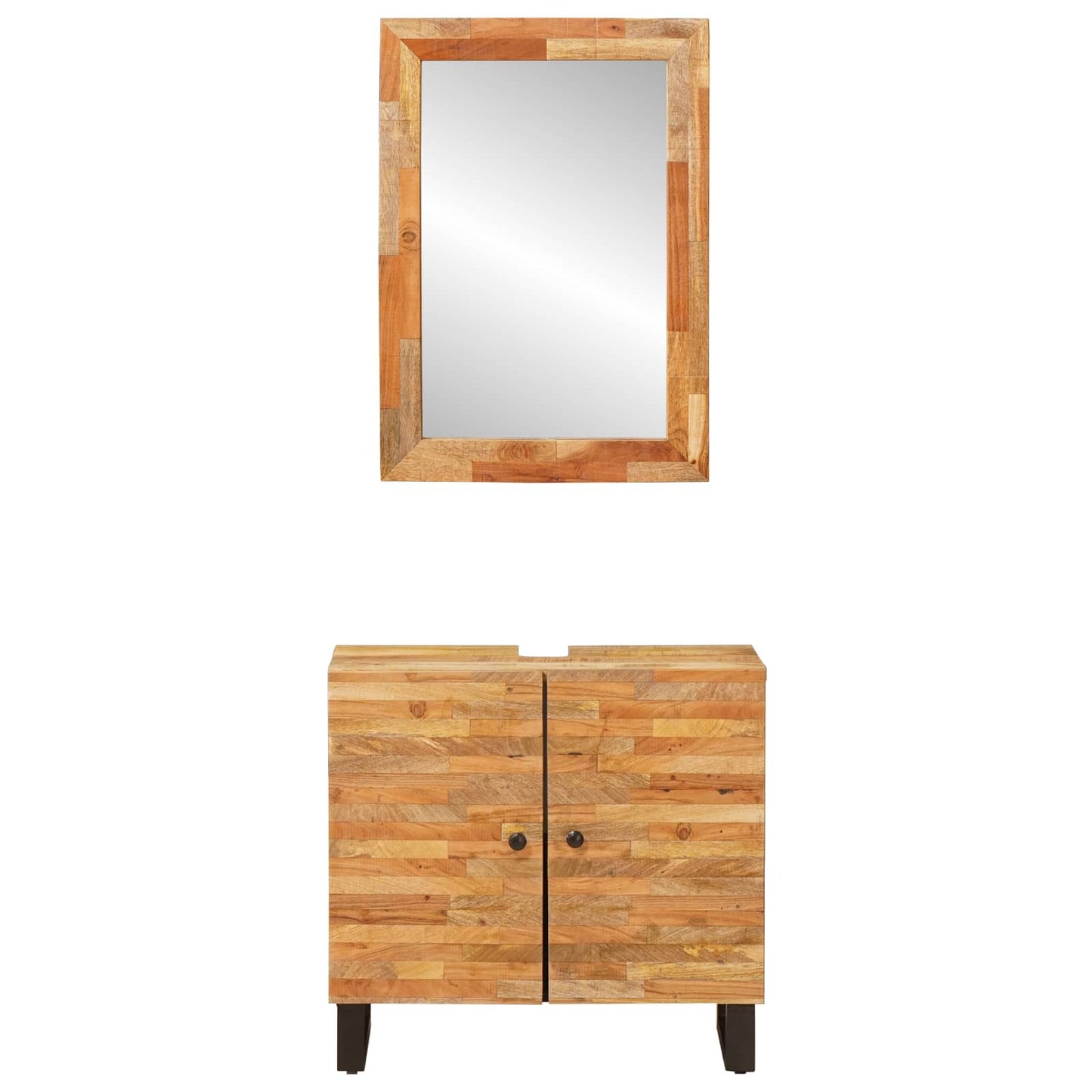 Badkamer Sets Met Opslag Met De Deur Naturel Massief Mango Hout