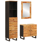 Bathroom Sets with Drawer and Shelf Natural Solid Mango Wood