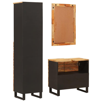 Badkamer Sets Met Lade Met Plank Naturel Massief Mango Hout