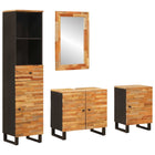 Bathroom Cabinet Sets with shelf Natural Solid Mango Wood
