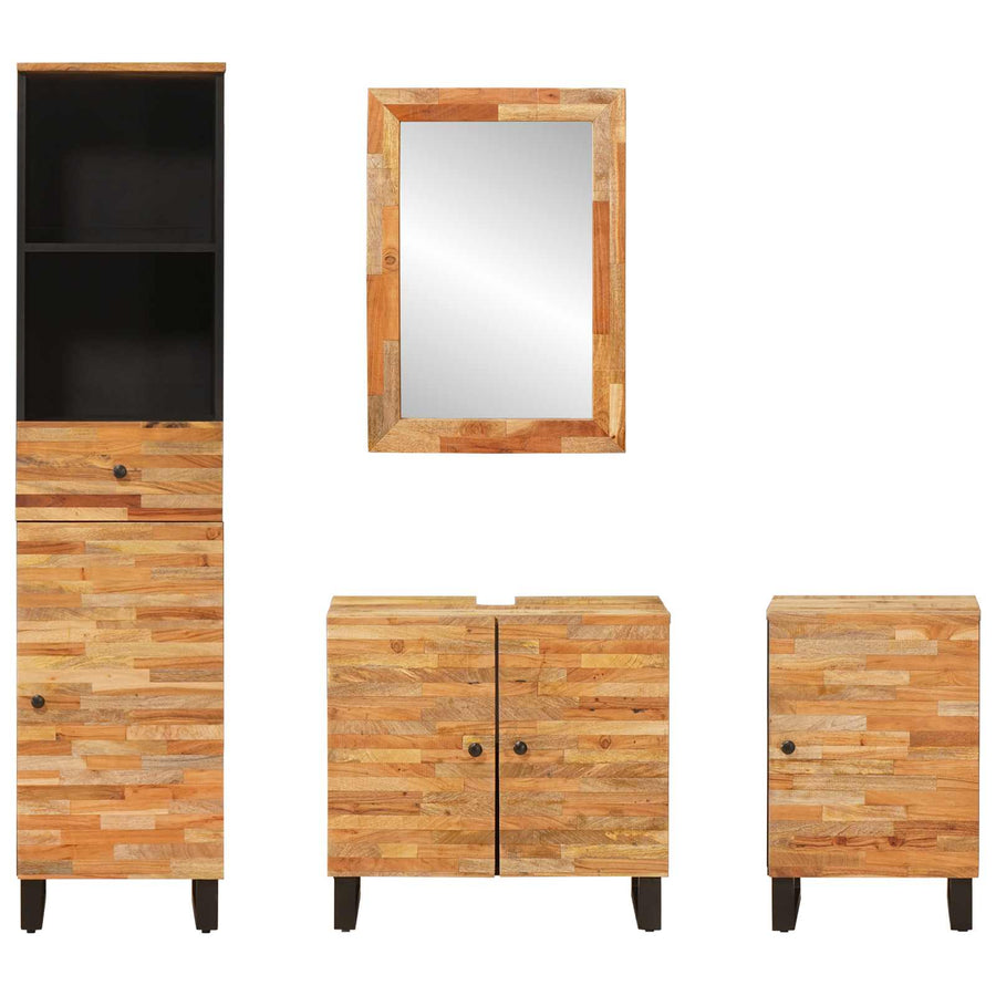 Badkamer Sets Met Lade Met Plank Naturel Massief Mango Hout