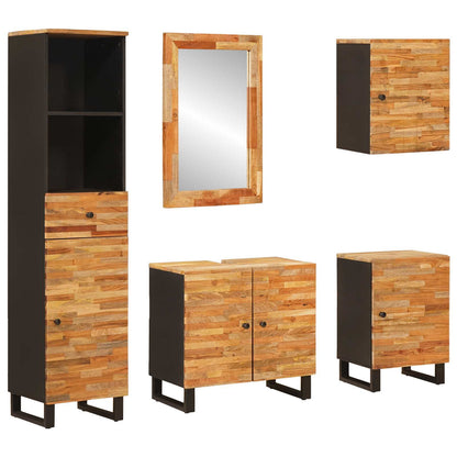 Badkamer Sets Met Lade Met Plank Naturel Massief Mango Hout