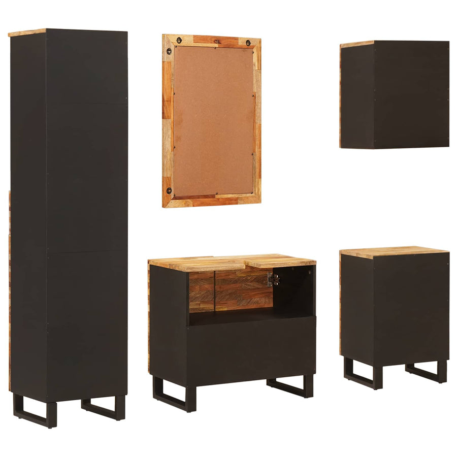 Badkamer Sets Met Lade Met Plank Naturel Massief Mango Hout