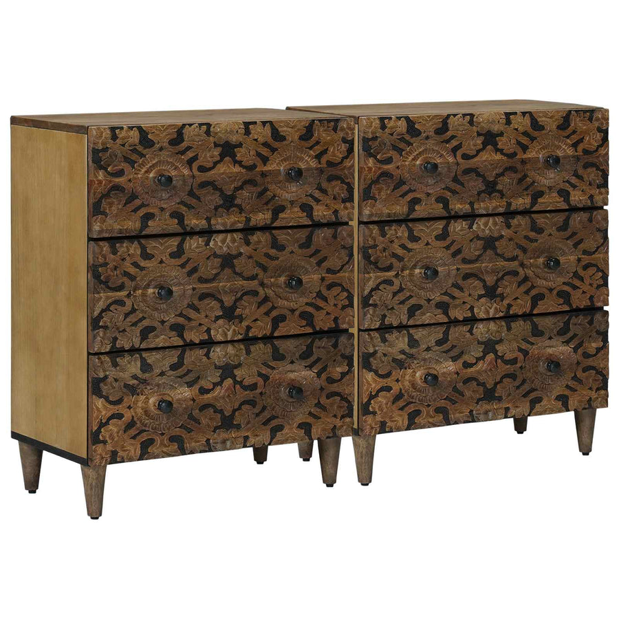 Dressoir 2 pcs Bruin 60 x 33,5 x 75 cm Massief Mango Hout