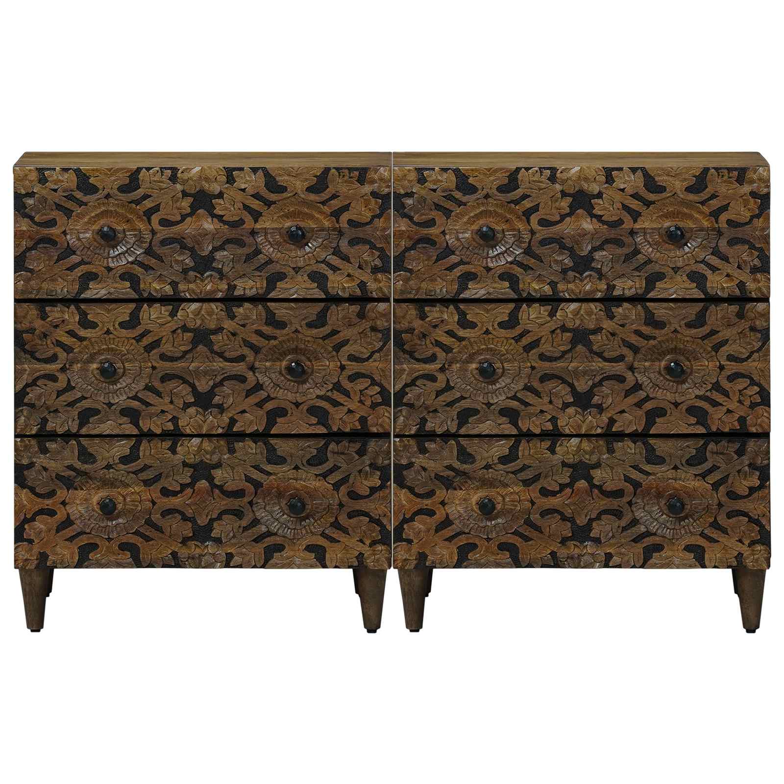 Dressoir 2 pcs Bruin 60 x 33,5 x 75 cm Massief Mango Hout
