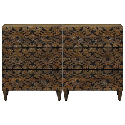 Dressoir 2 pcs Bruin 60 x 33,5 x 75 cm Massief Mango Hout