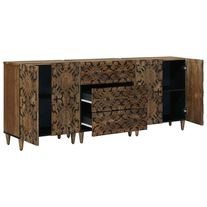 Dressoir 3 pcs Bruin 60 x 33,5 x 75 cm Massief Mango Hout