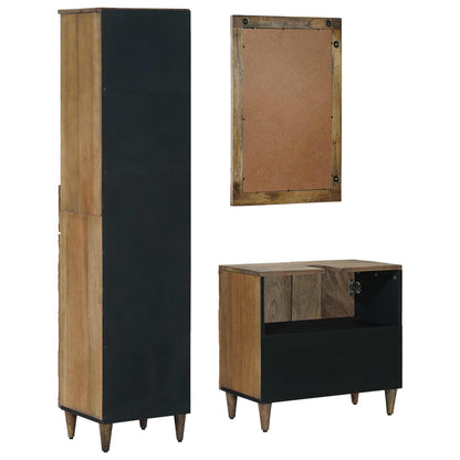 Badkamermeubelset met lade 3 pcs Bruin Massief Mango Hout