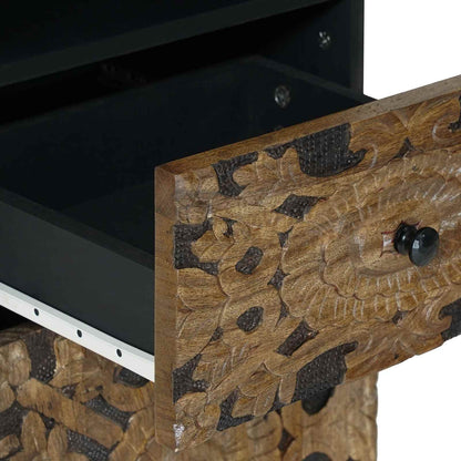 Badkamermeubelset met lade 4 pcs Bruin Massief Mango Hout