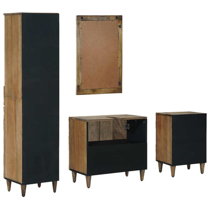 Badkamermeubelset met lade 4 pcs Bruin Massief Mango Hout