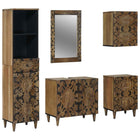 Badkamermeubelset met lade 5 pcs Bruin Massief Mango Hout