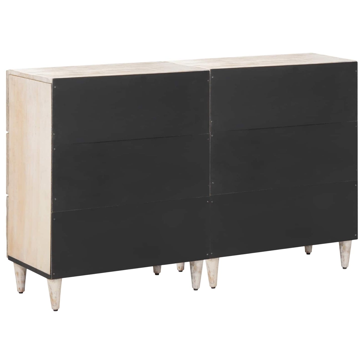 Dressoir 2 pcs Wit 60 x 33,5 x 75 cm Massief Mango Hout