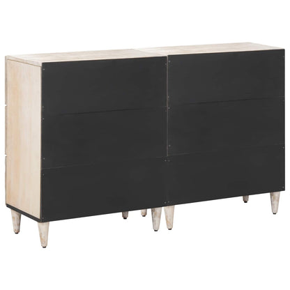 Dressoir 2 pcs Wit 60 x 33,5 x 75 cm Massief Mango Hout