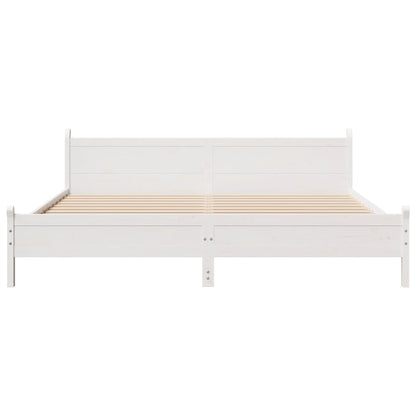 Bedframe zonder matras massief grenenhout wit 200x200 cm