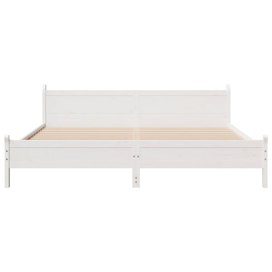 Bedframe zonder matras massief grenenhout wit 200x200 cm